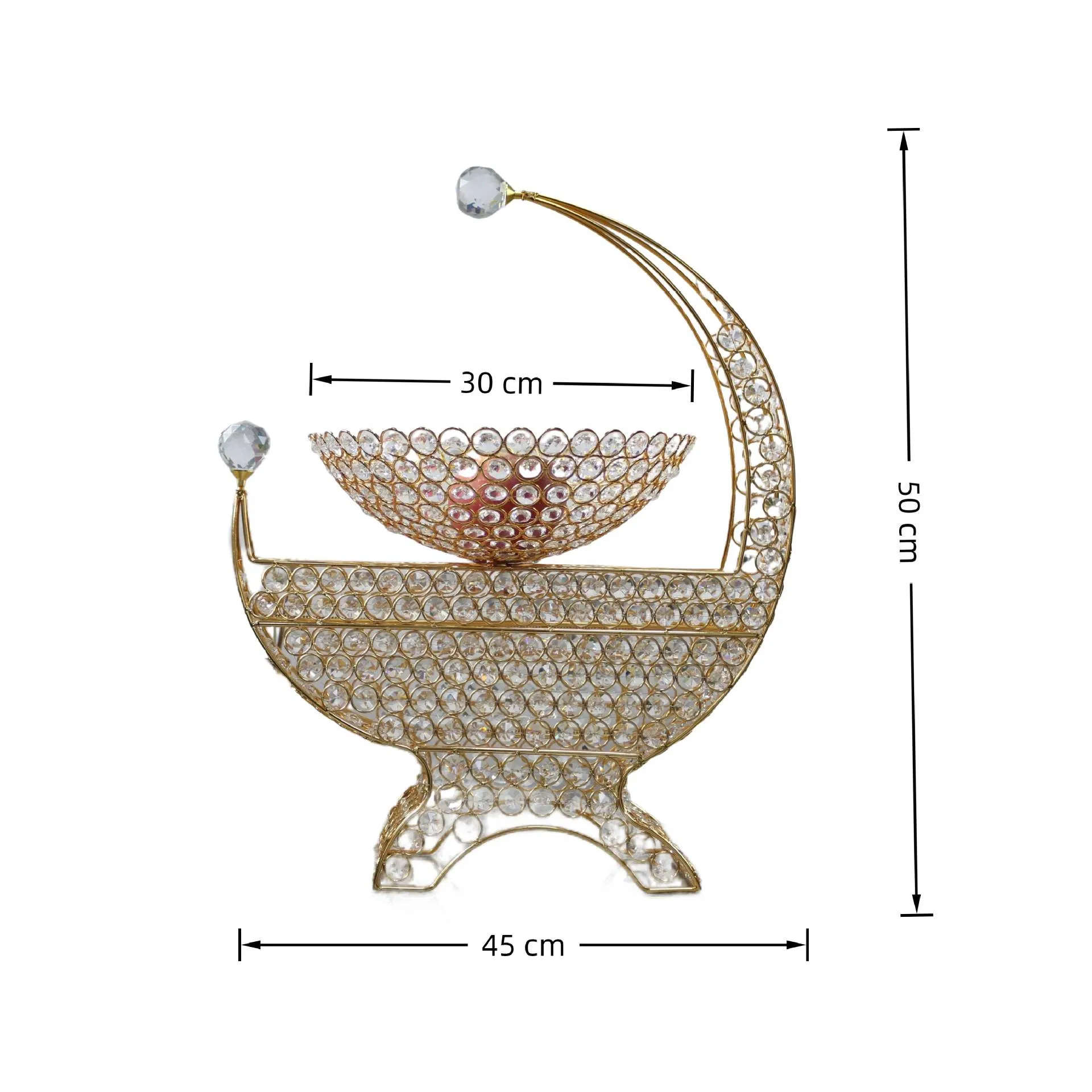 Wholesale Market Kitchen Utensils Gold Plated Iron Tray with Plastic Bowl Set Candy Tray
