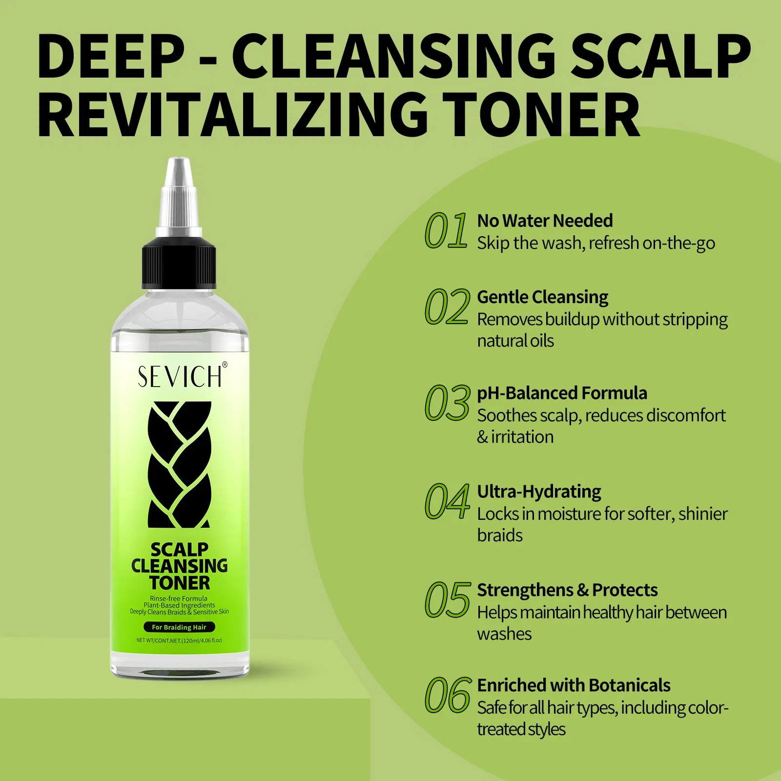 Private Label 100% Natural Aloe Vera Strengthening Nourishing 120ml Scalp Hair Care Cleansing Toner Oil