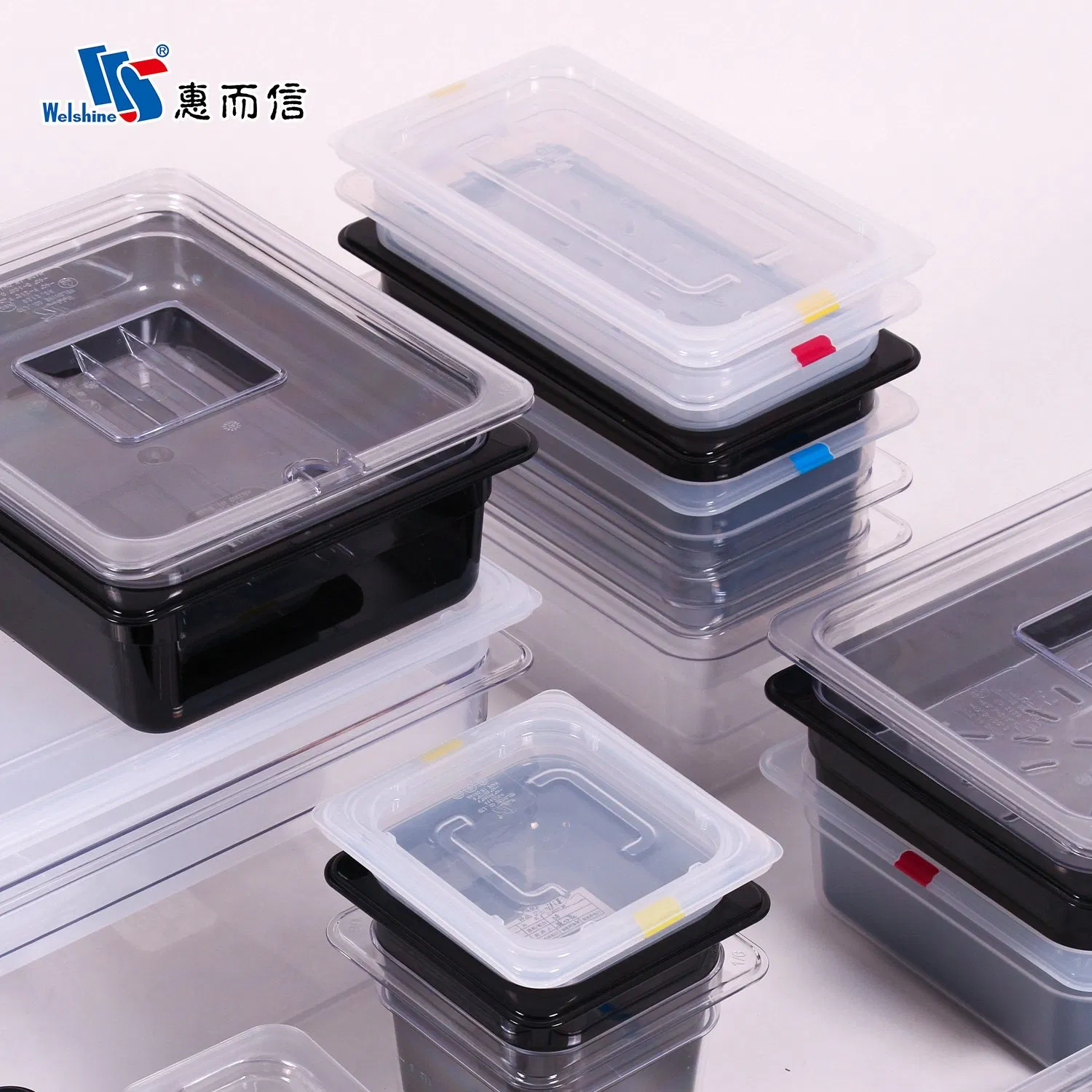 NSF Restaurant Kitchen Equipment Transparent PC Polycarbonate Plastic Gn Container Food Serving Tray Pans