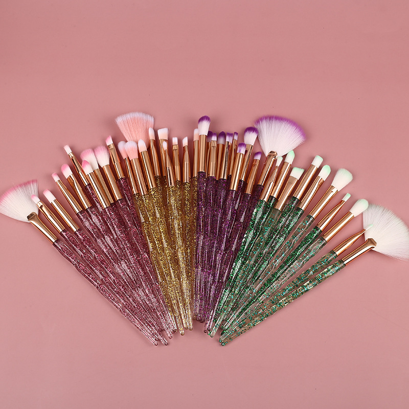 10 Crystal Handle Makeup Brush Sets Beginners Full Set of Makeup Brushing Eye Shadow Brushes Cross -Border Dedicated Beauty Tools