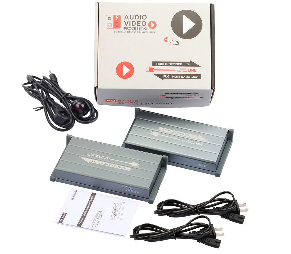 HDMI-удлинитель 300м через электросеть или телефонную линию 1080P