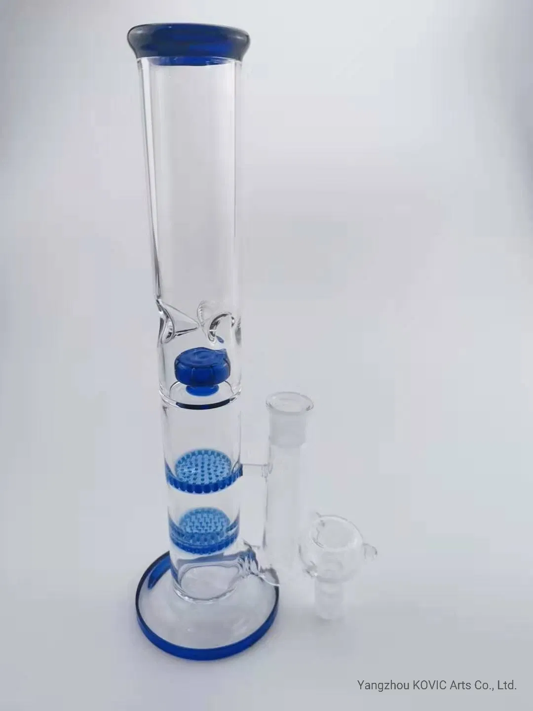 Blue Glass Pipes Water Pipes Two Honey Comb Perk Hookah Shisha