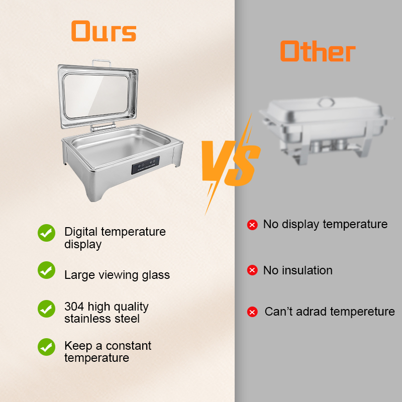 Daosheng Hot Selling Retangular Buffet Catering Food Warming Commercial Hydraulic Stainless Steel Electric Chafing Dish