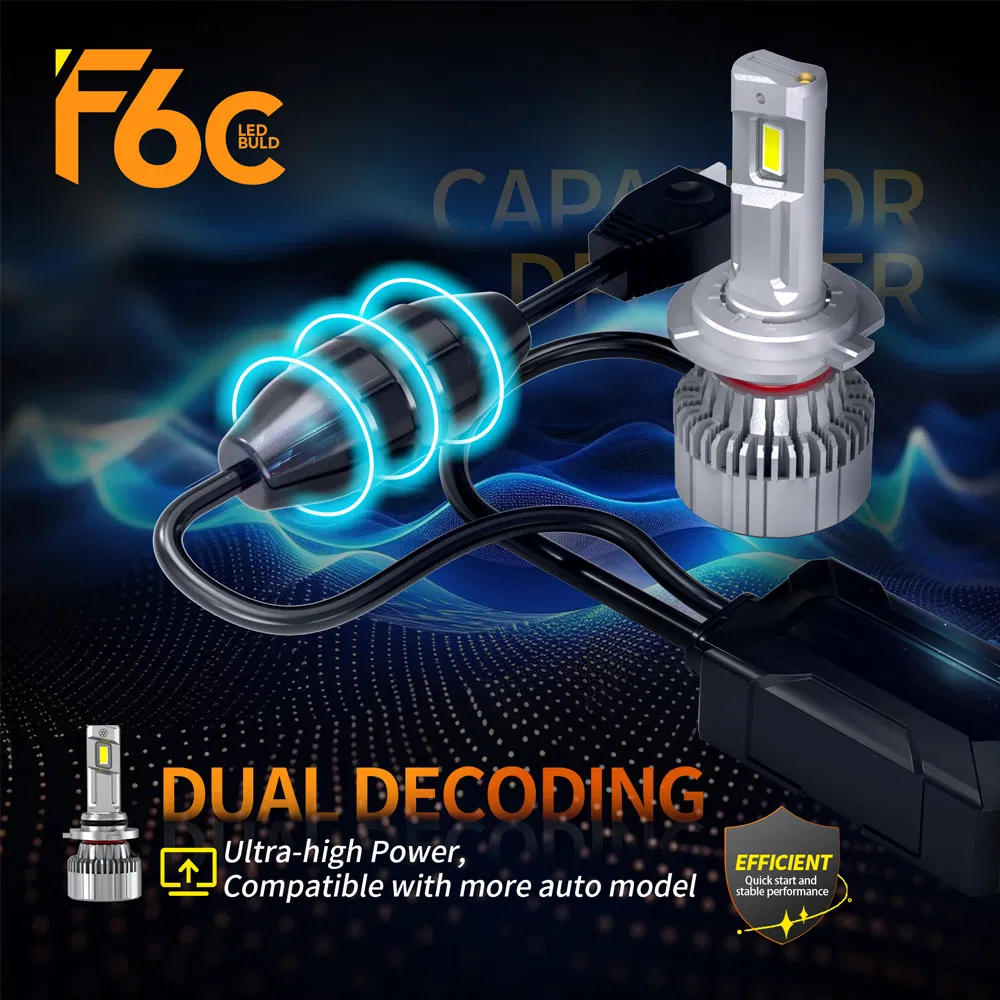 Мощная светодиодная фара 65W 12000lm F6c H8 H11 Canbus