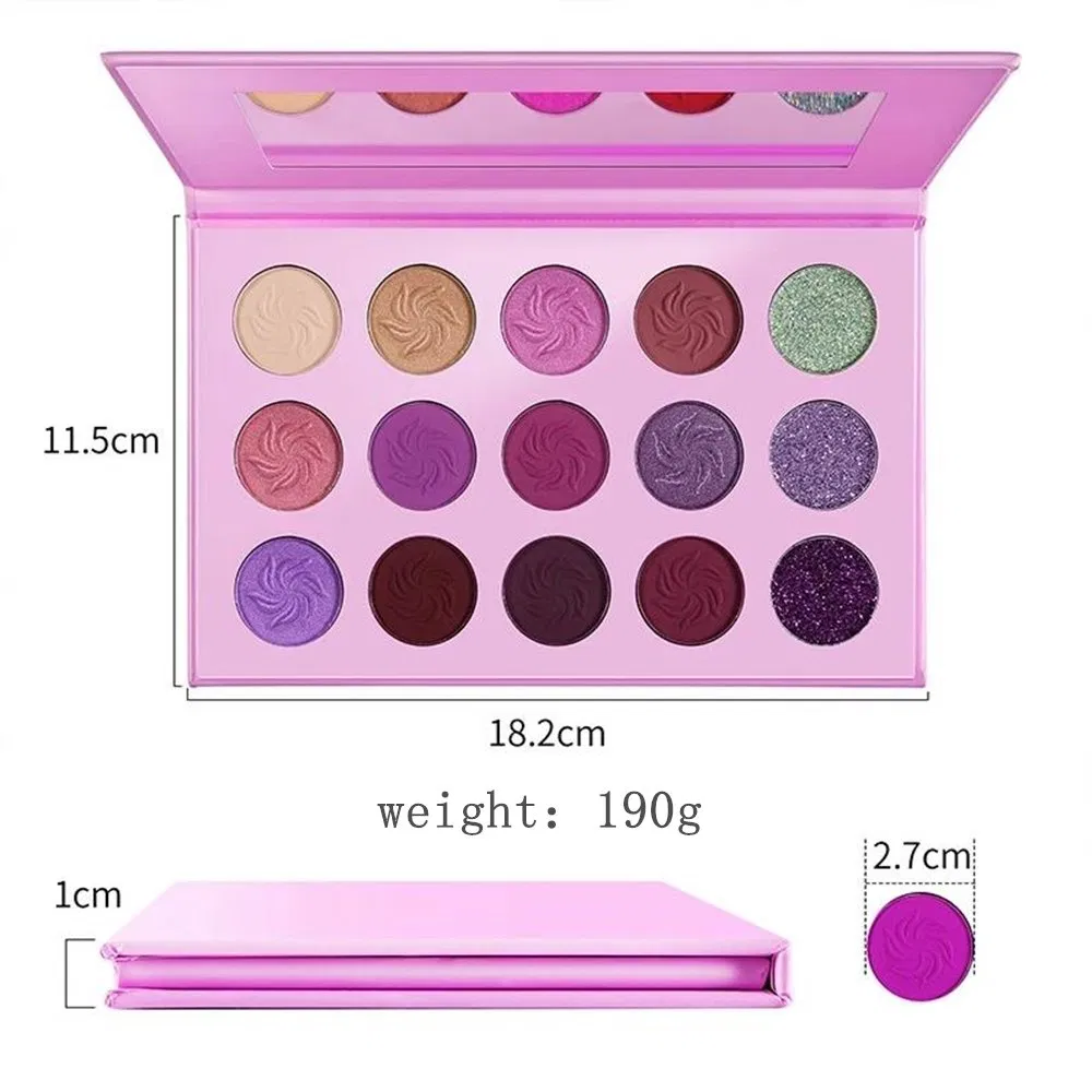 Custom High Quality Private Label Vegan DIY Multichrome Glitter Shimmer Matte High Pigment Empty Eyeshadow Palette