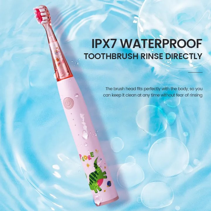 Children's Sonic Electric Toothbrush Cute Cartoon Soft Bristles Rechargeable Teeth Cleaning Support OEM