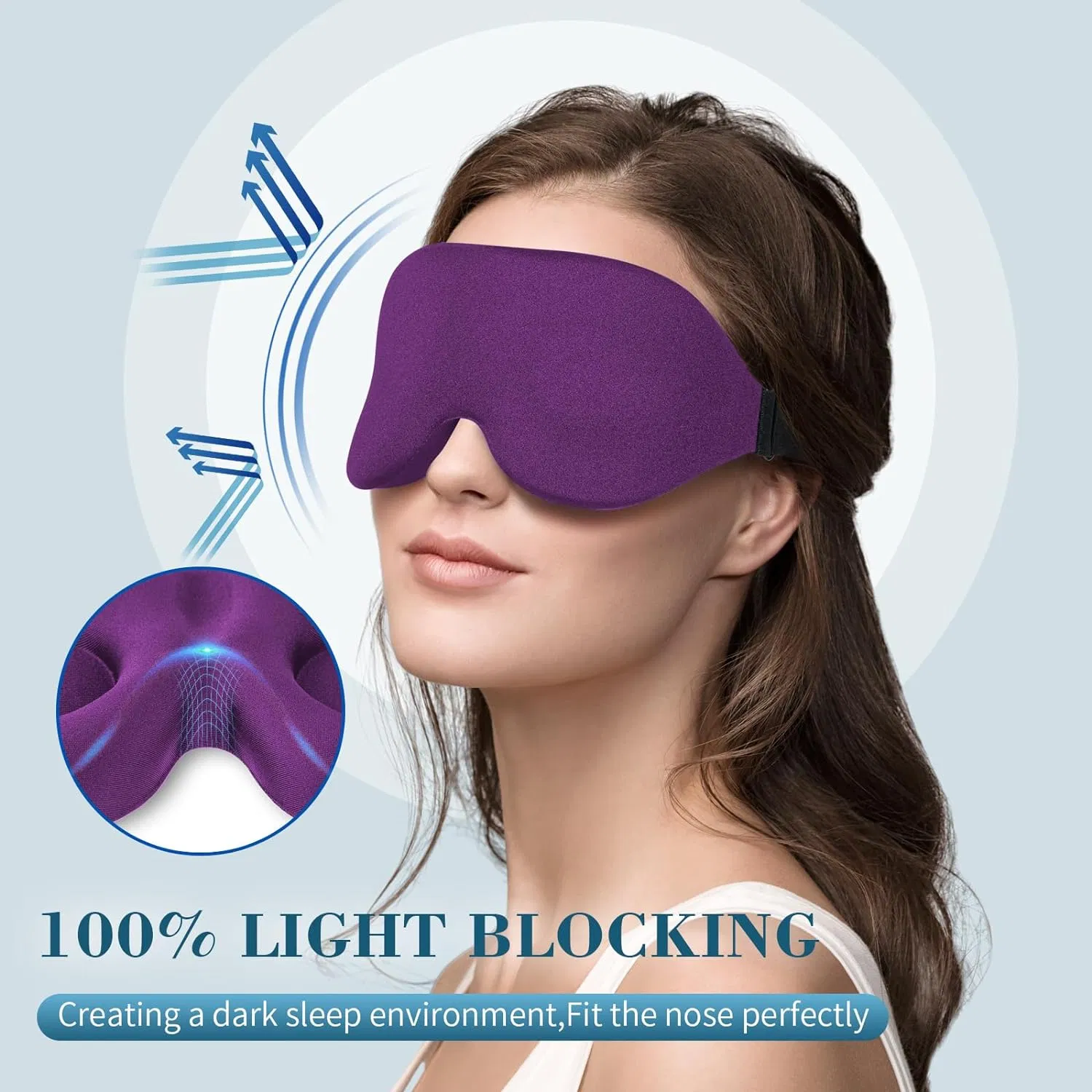 Zero Eye Pressure 3D Sleep Eye Mask Memory Foam Wholesale Eye Mask