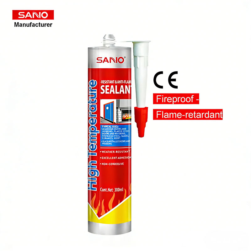Sanvo 300ml High Temperature Resistant Sealant White Neutral Silicone Sealant for Construction Fireproof High Temp Sealant