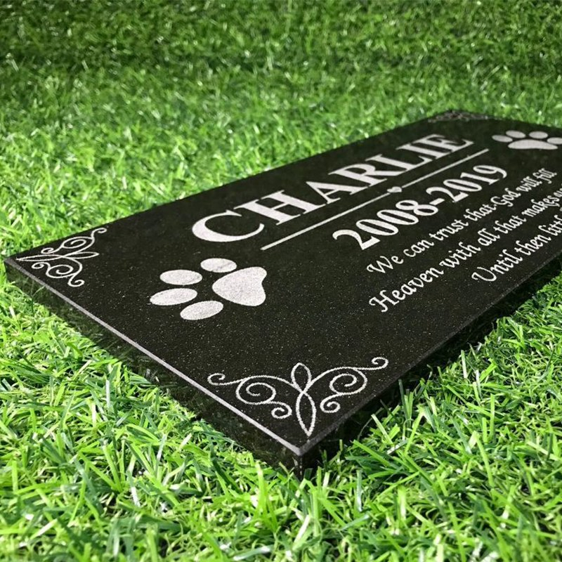 Personalized Engraved Black Granite Gravestone Customized Memorial Stone Plaque
