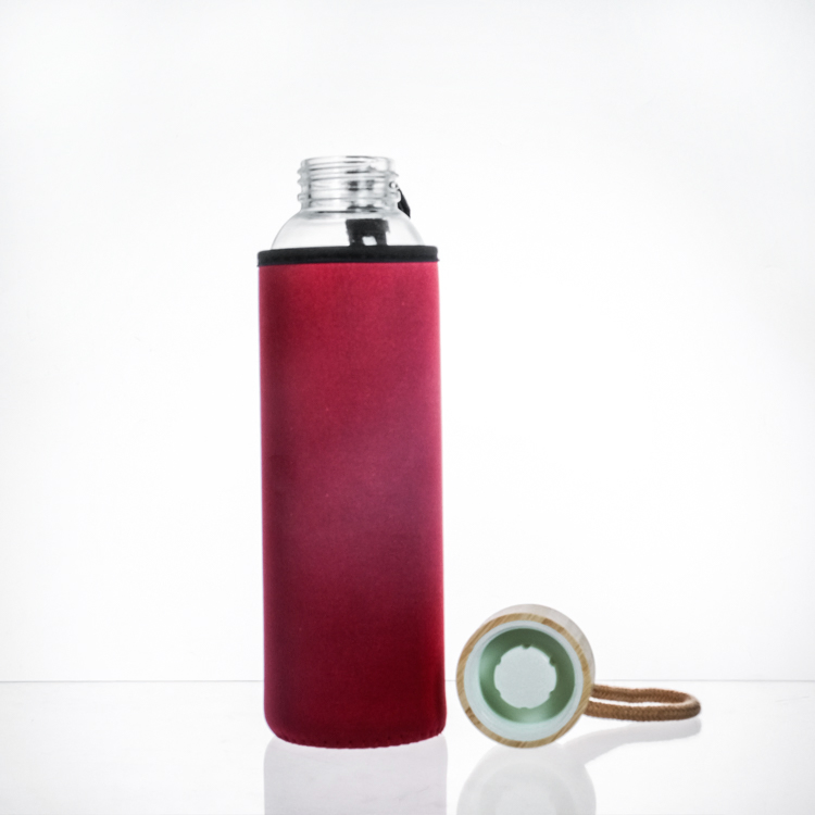 Popular 350ml 500ml 16oz 700ml 1L Transparent High Borosilicate Glass Water Bottle with Stainless Steel Lid