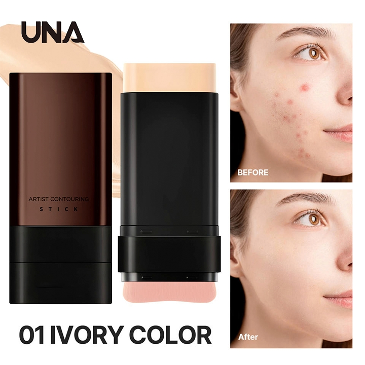 2 Colors Whitening Concealer Foundation Stick Waterproof Smoothing Matte Contour Stick with Private Label for Makeup Contour