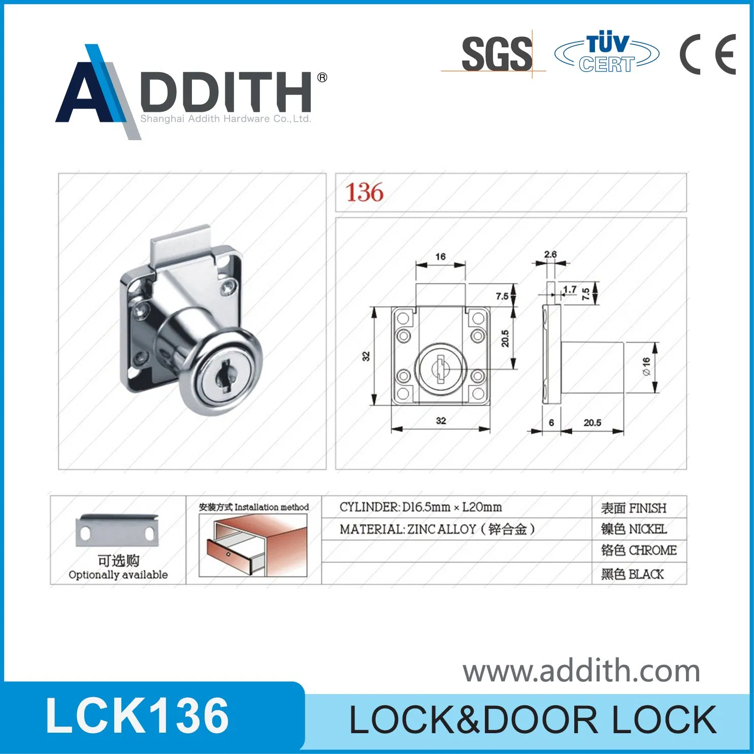 Furniture Metal Cabinet Cam Combination Padlock Locker Wardrobe Mailbox Letter Box Post Drawer Lock