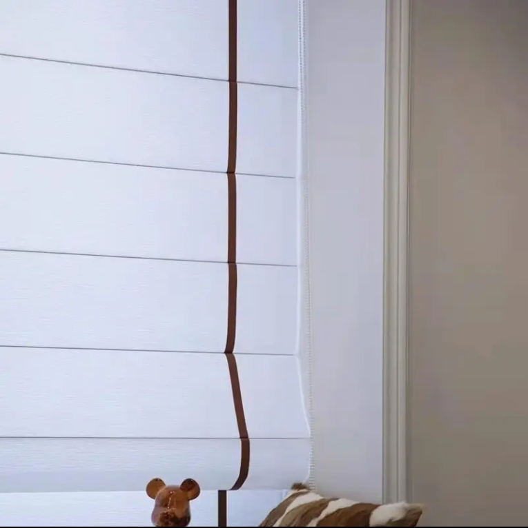 Electric Remote Control WiFi Smart APP Rope Roller Shades Roman Blinds