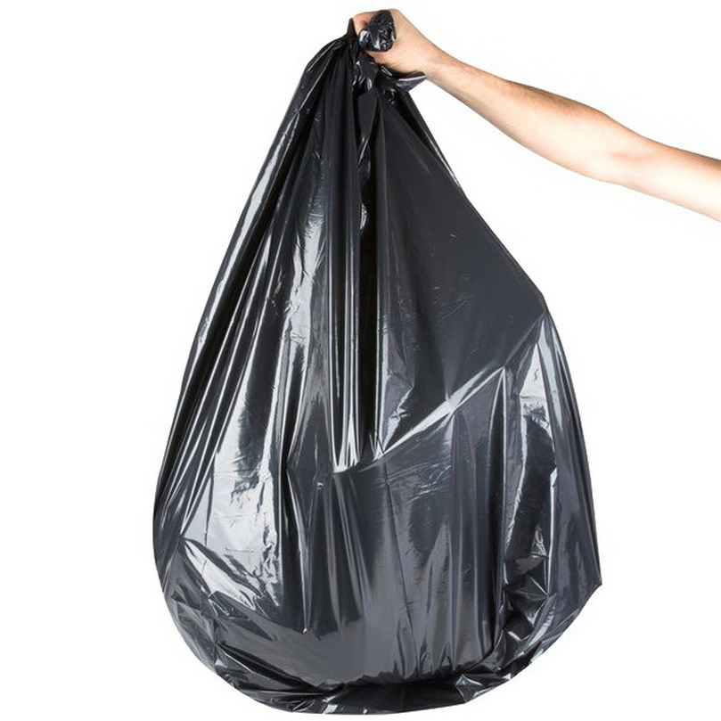 50"X48" 1.5mil Heavy Duty Plastic Black Garbage Bag Can Liner