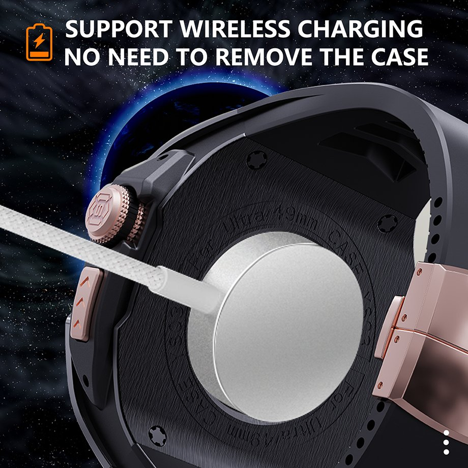 49mm Watch Band with Stainless Steel Watch Case with Metal Watch Buckle Silicone Watch Bands for Apple Watch Ultra 2/iWatch Series 10