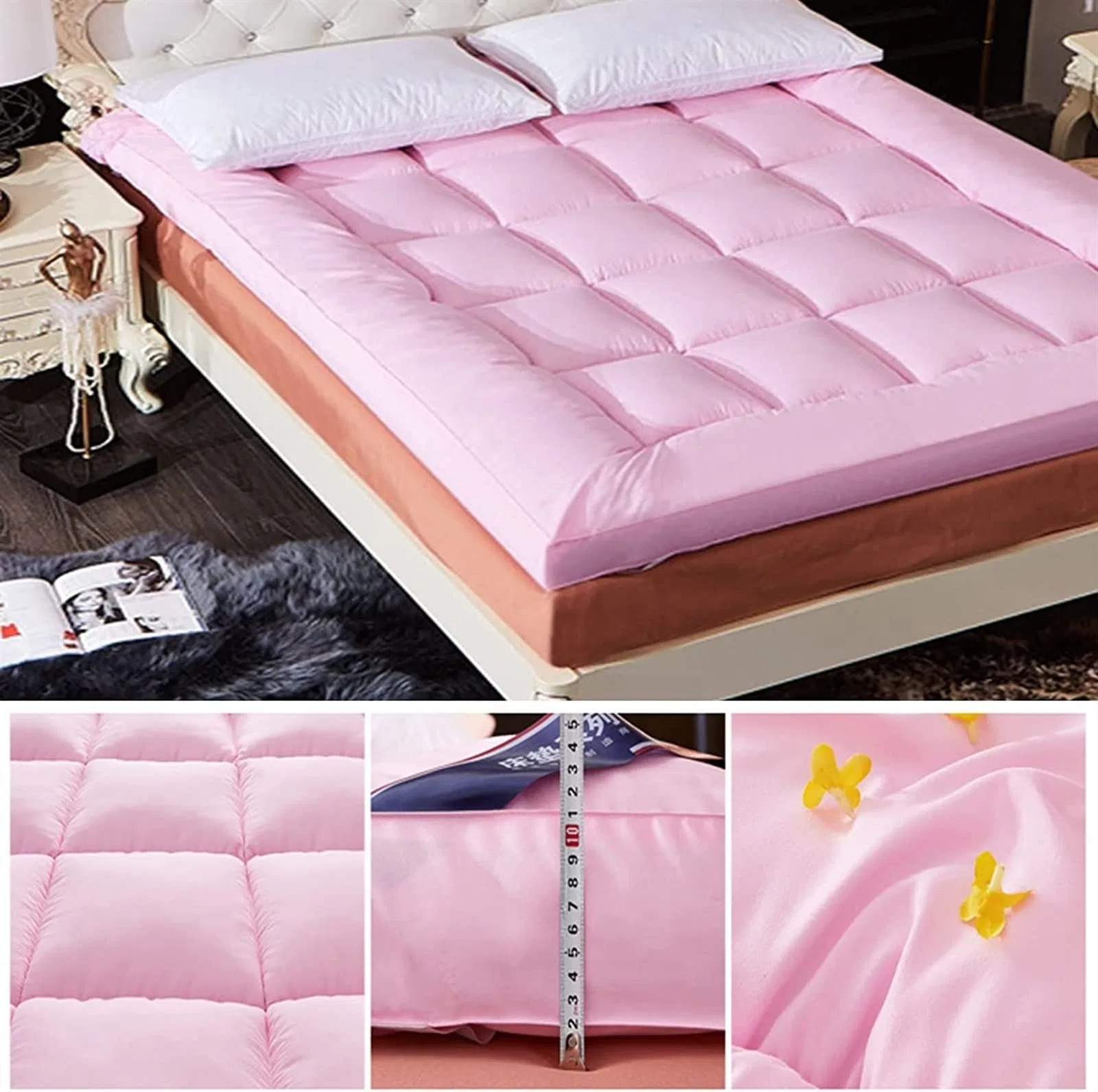 Folding Shikibuton Portable Topper Cotton Quilted Cover Bed Pad Pillow Mattress Topper