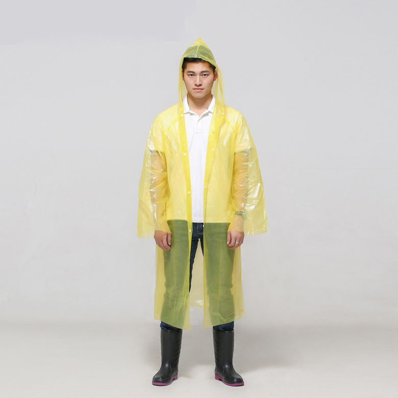 Reusable Rain Ponchos Portable EVA Rain Coats Packable Rain Jackets with Hood and Drawstring