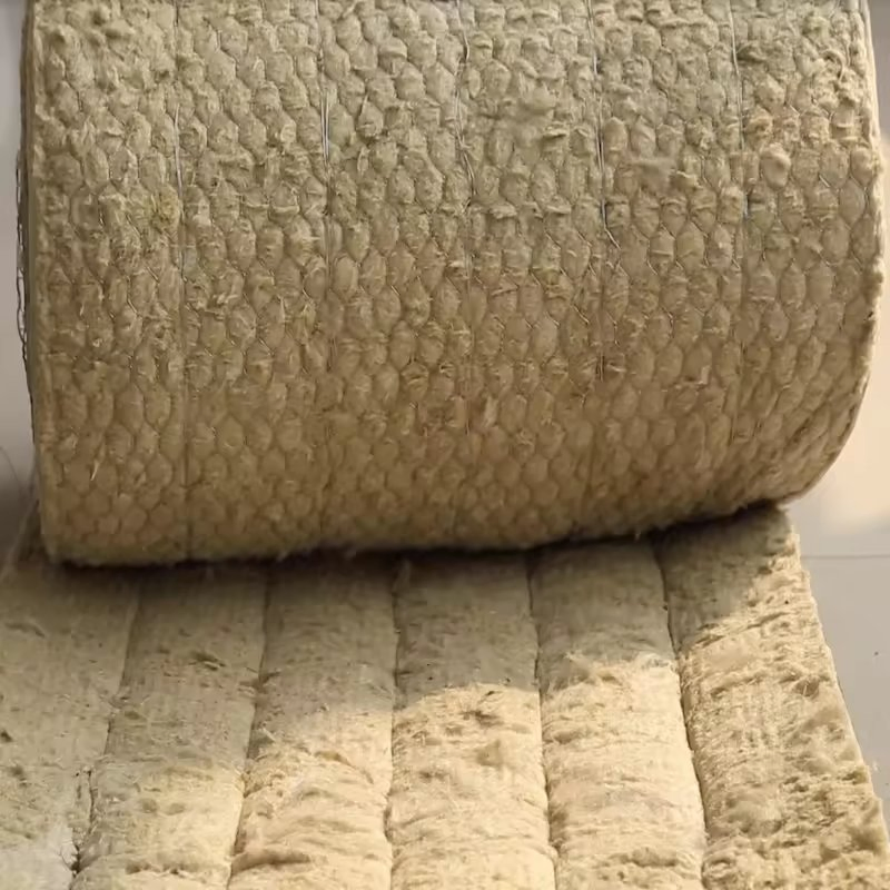 Wire-Meshed Rockwool Blanket Rock Wool with Fireproof Covered