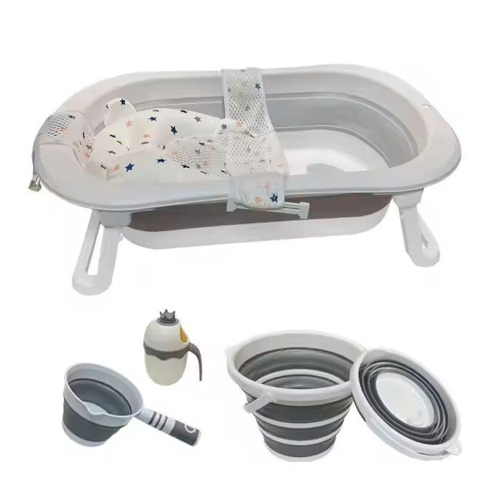 Складная детская ванночка для малышей с аксессуарами