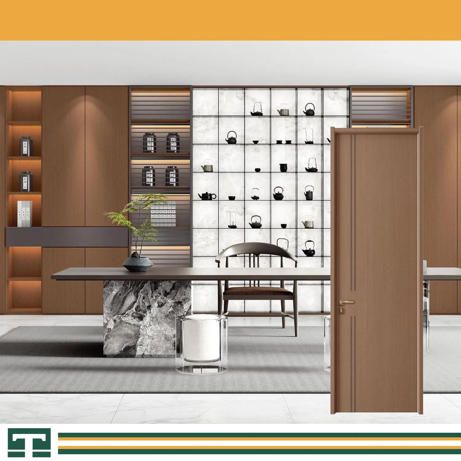 Modern Interior Room Main Oak Wooden Double Leaf Solid Wood Security WPC PVC Soundproof Sliding Entrance Hotel Plastic Polymer Carbon Crystal Shaker House Door