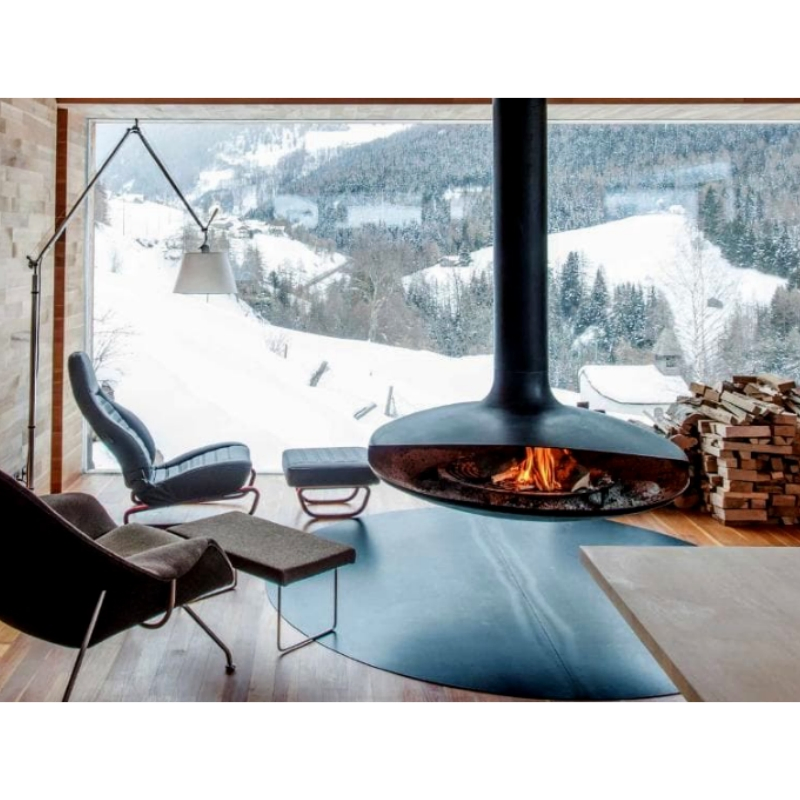 Hot Sall Electric Charcoal Suspended Fireplace Black Smokeless Revolving Corten Steel Fireplace