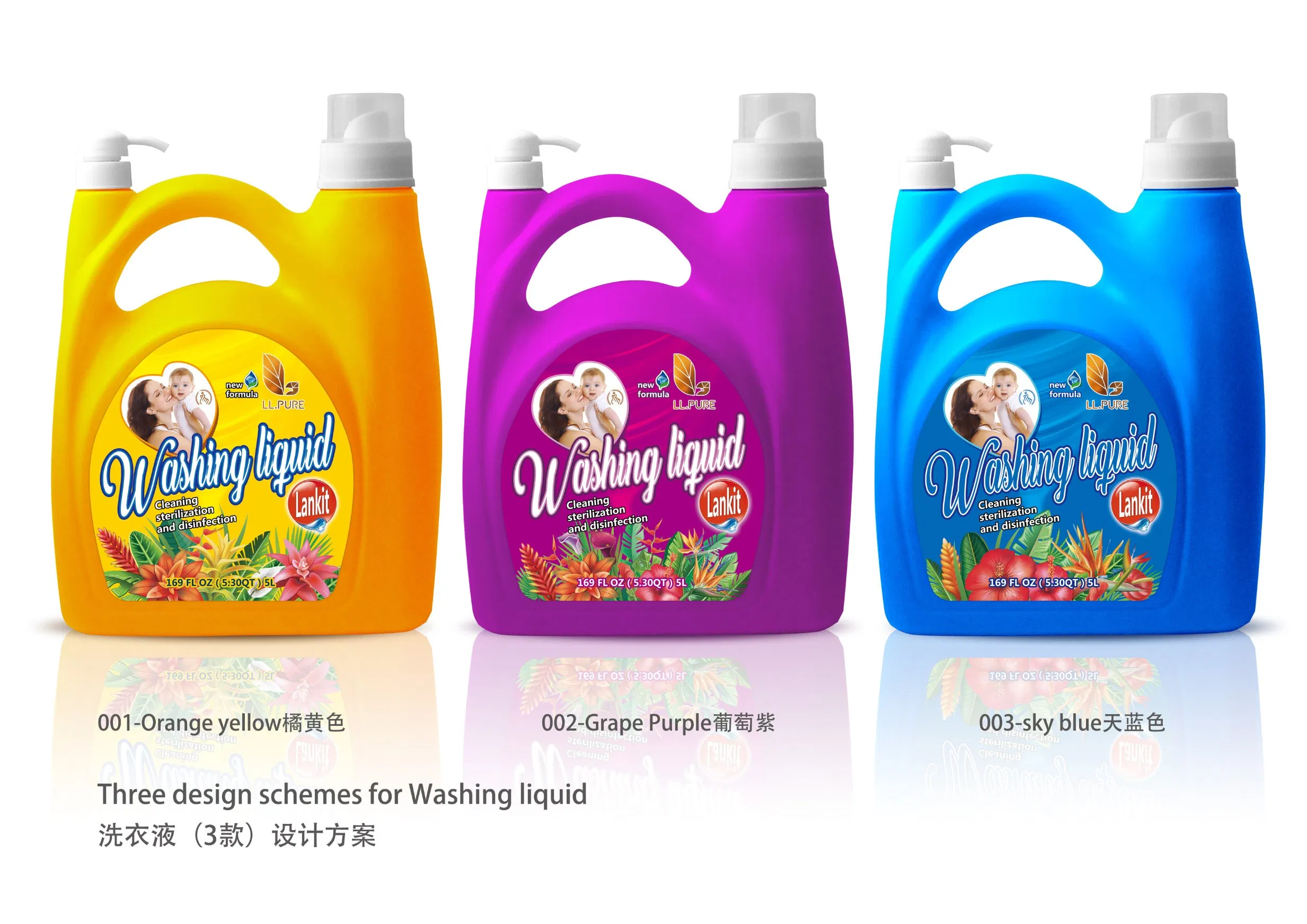 OEM Factory Custom Whitening Clothing Laundry Bleach Liquid Household Clothes Bleach Laundry Liquid Detergent Liquid 1L / 3L /5L