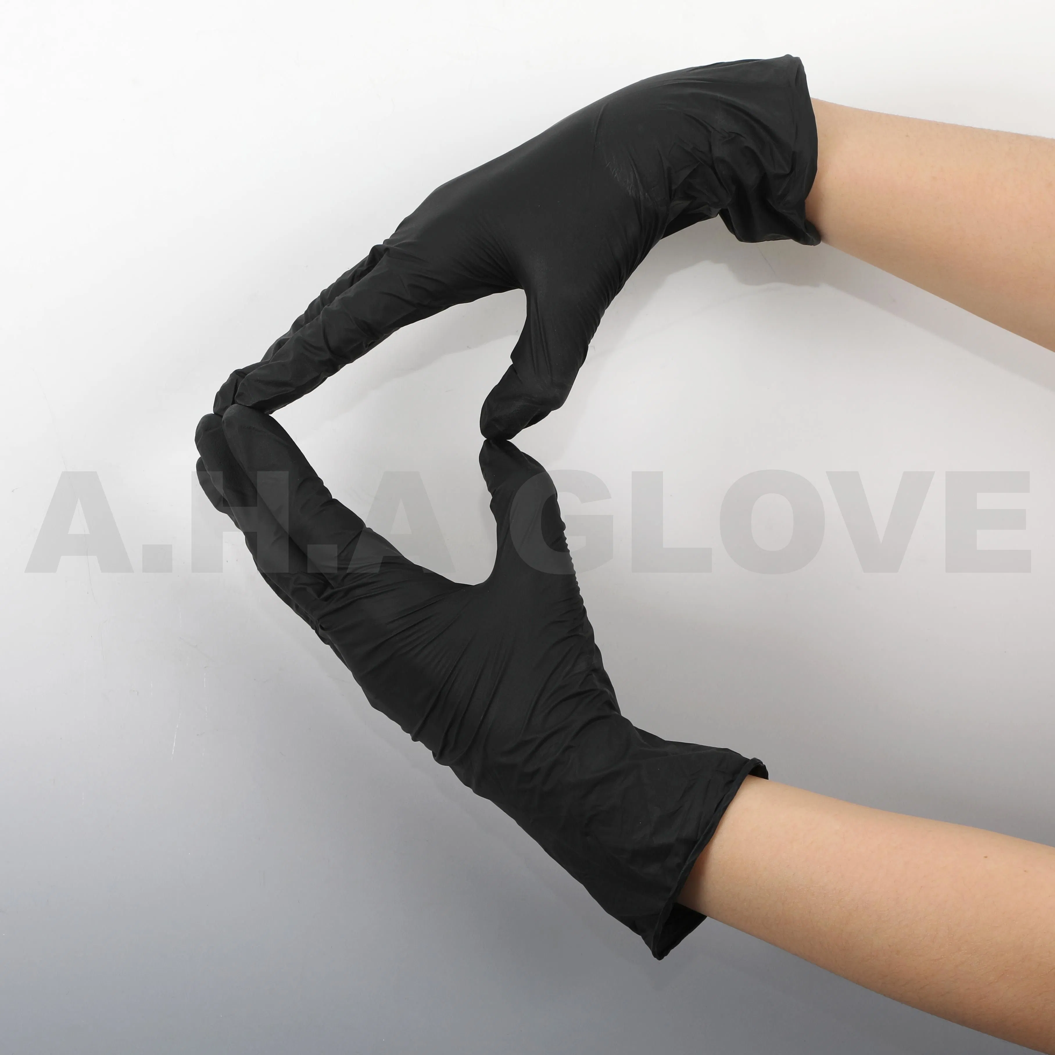 9′ ′ High Quality Powder Free Black Color Nitrile Glove Disposable Protective Nitrile Glove