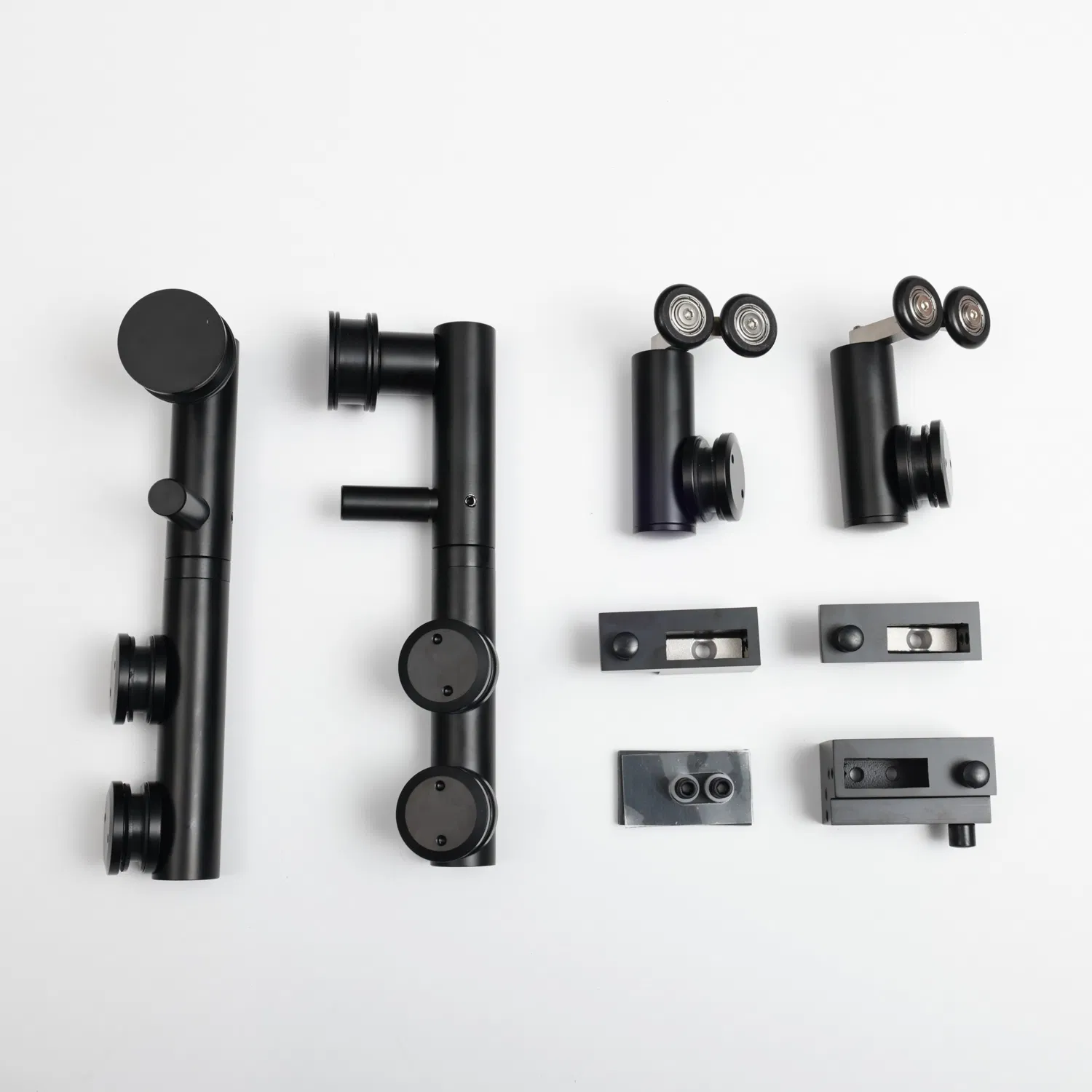 Luxury Sliding Shower Door Systems Hardware Whole Set Black Color Wholesale and Manufacturer for 90 Degree Frameless Door Bathroom Room Hardware