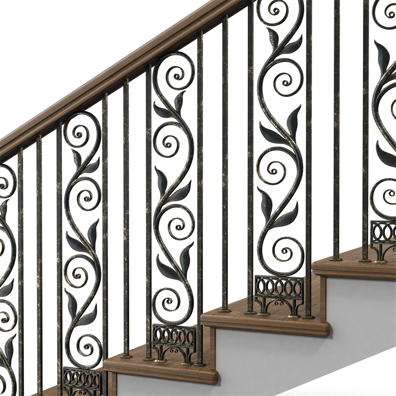 Easy to Replace Carbon Steel Baluster Wooden Handrail for Decking