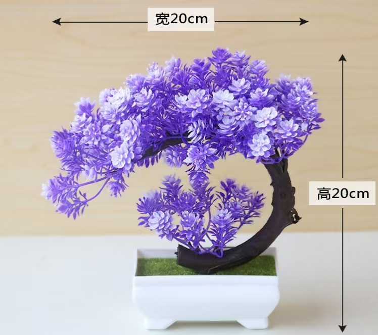 Бонсай искусственный зеленое дерево в горшке