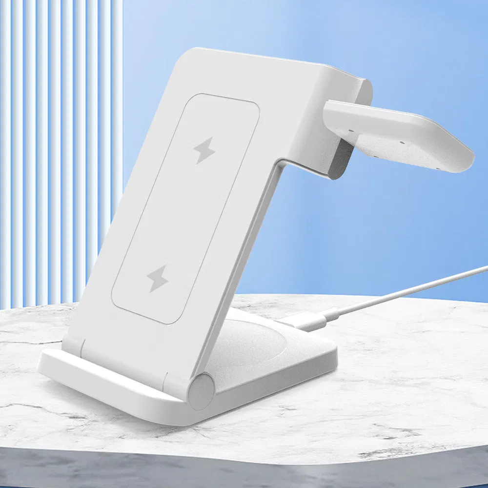 Compact 15W Wireless Phone Charger Stand with Fast Charging