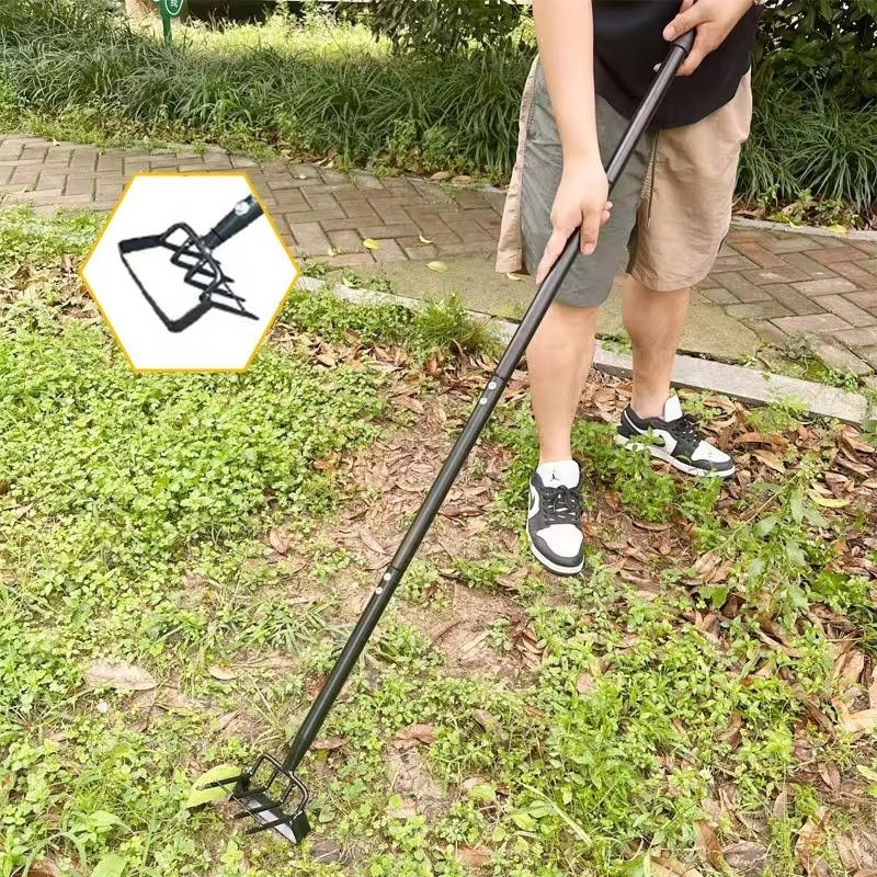 2in1 Manual Garden Hoe with Long Handle Multipurpose Weeder Soil Loosening Tool