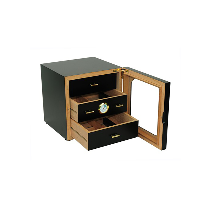 Custom Desktop Style Matt Lacquer Wooden Cigar Humidor Storage Box