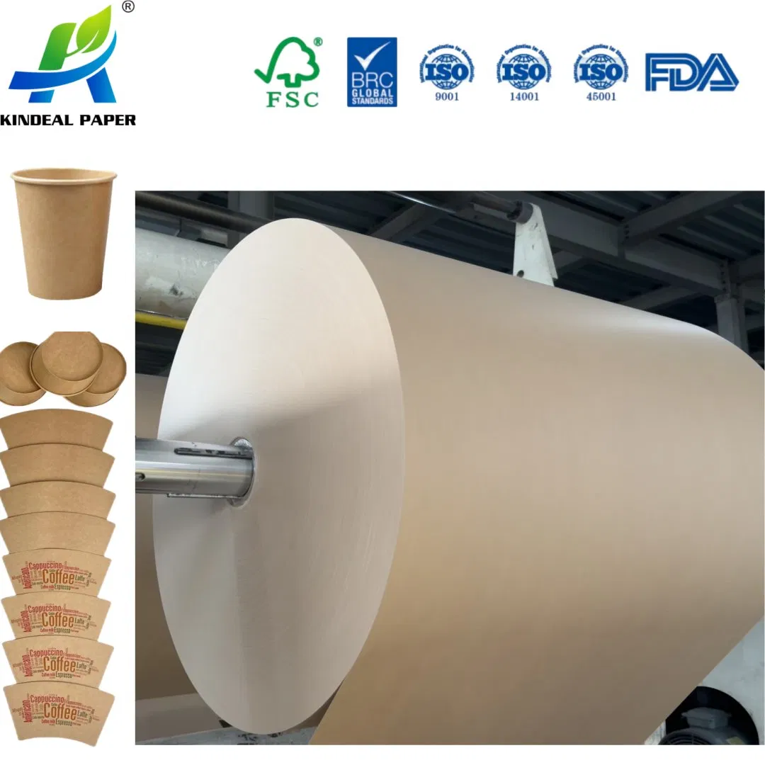 Eco Friendly Cardboard Coffee Fan High Bulk Kraft Material Bottom PE Coated Paper Cup Rolls