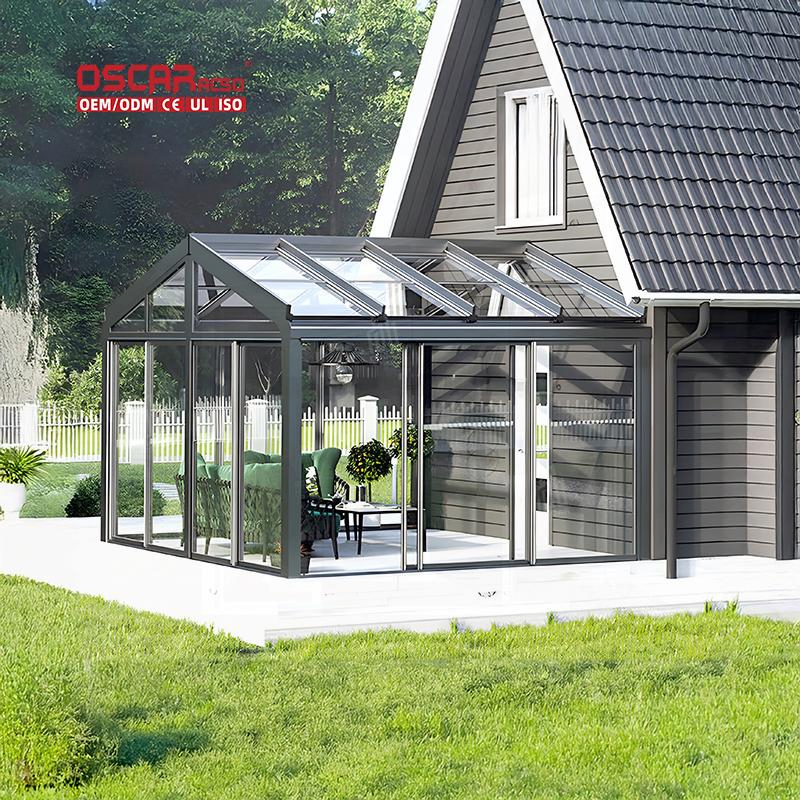 Backyard Garden Patio Prefabricated Aluminium Structure Glass Enclosure Conservatory Sunroom Glass House Alternative Sunroom