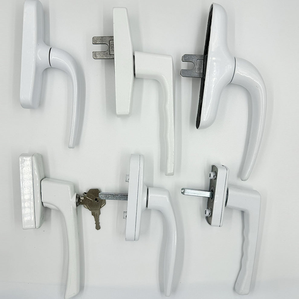 Multi Points Casement Door and Window Aluminum Handle with Lock 7-Shape