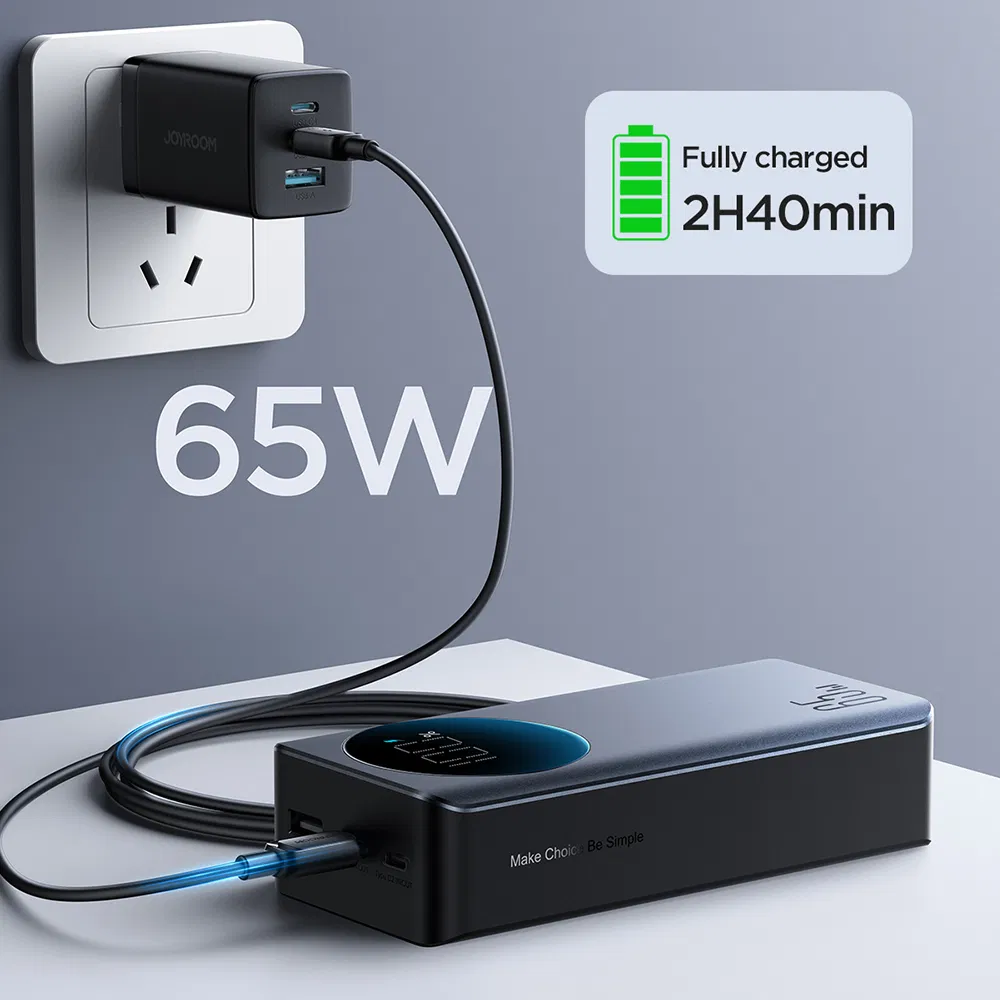 Портативный Power Bank 30000mAh с быстрой зарядкой 65Вт