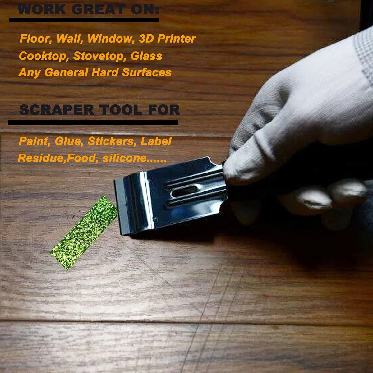 Hautine Plastic Razor Cleaning Scraper with 40X19mm Metal Blades 45*165mm