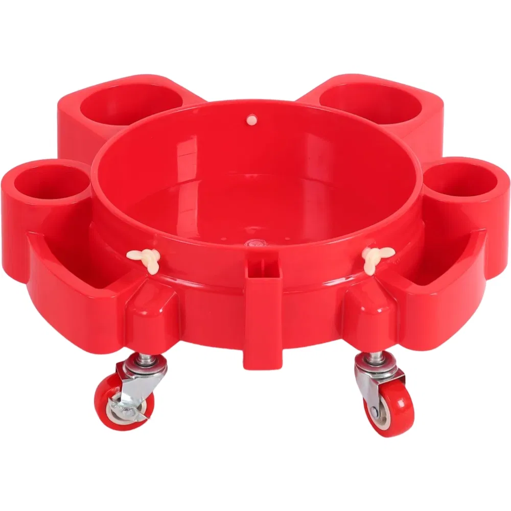 Portable Removable Rolling Plastic Dolly Car Washing Bucket Plastic Black Transparent Bucket with Lid for Car Detailing