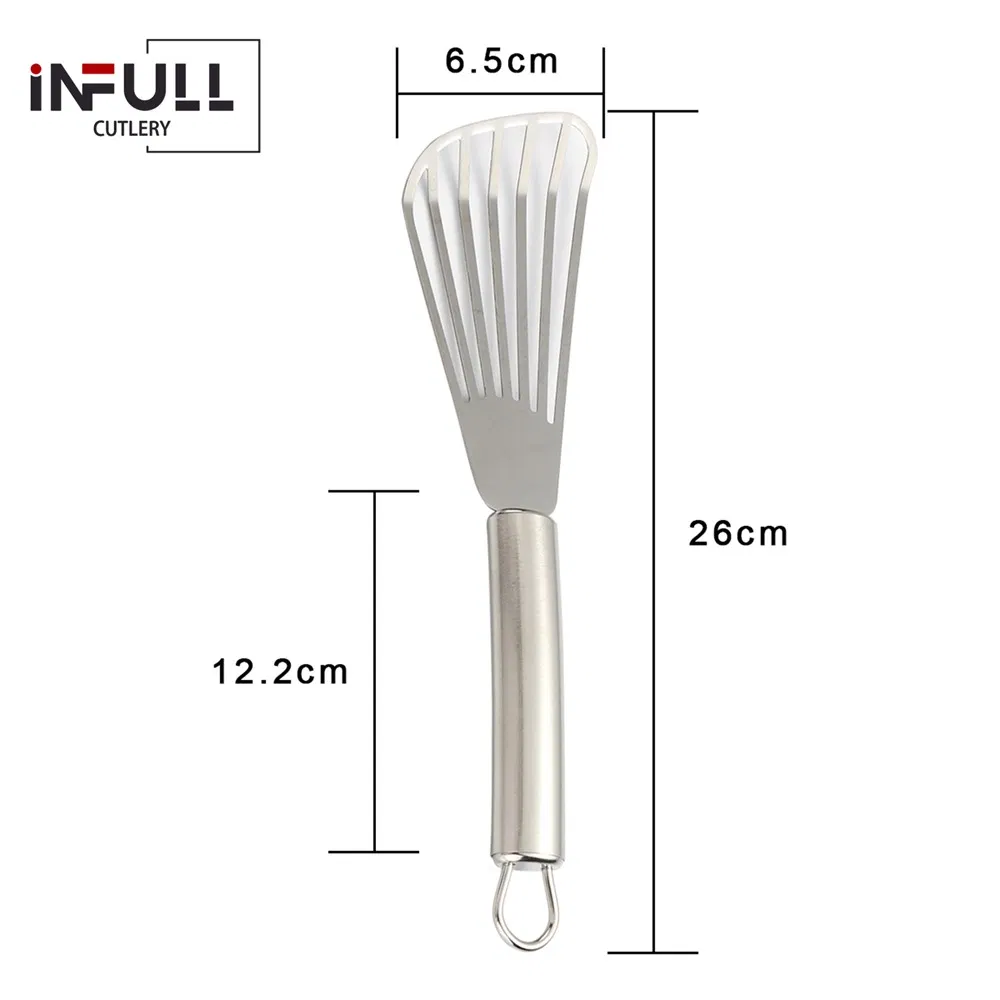 Fish Turner Stainless Steel Slotted Fish Spatula with Heat Resistant Handle