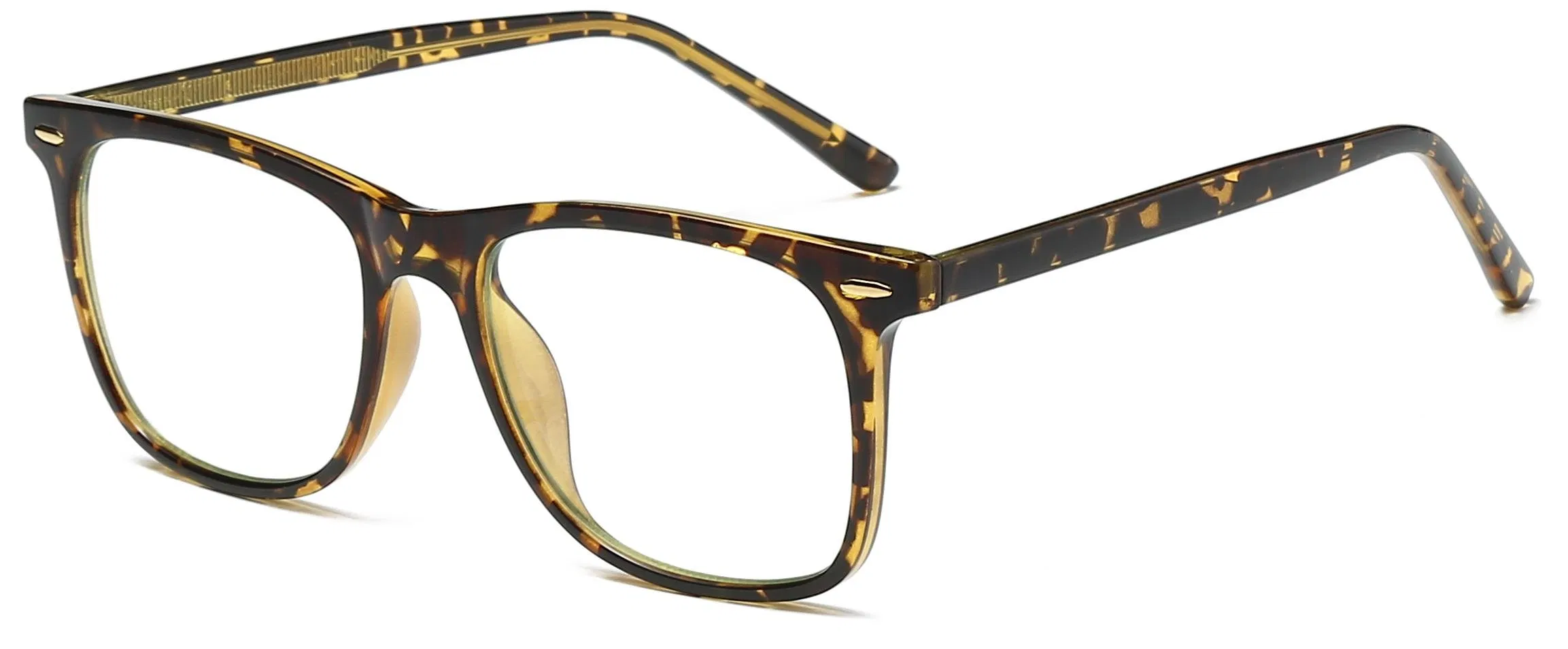 Custom Logo Available Sqaure Shape Rice Metal Parts Decoration Stock Tr90 Business and Casual Unisex Eyeglasses