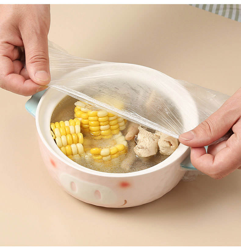 Disposable Food Wrap Cover Fresh Keeping Film PE Transparent Food Cover Plastic Bowl Cover with Elastic
