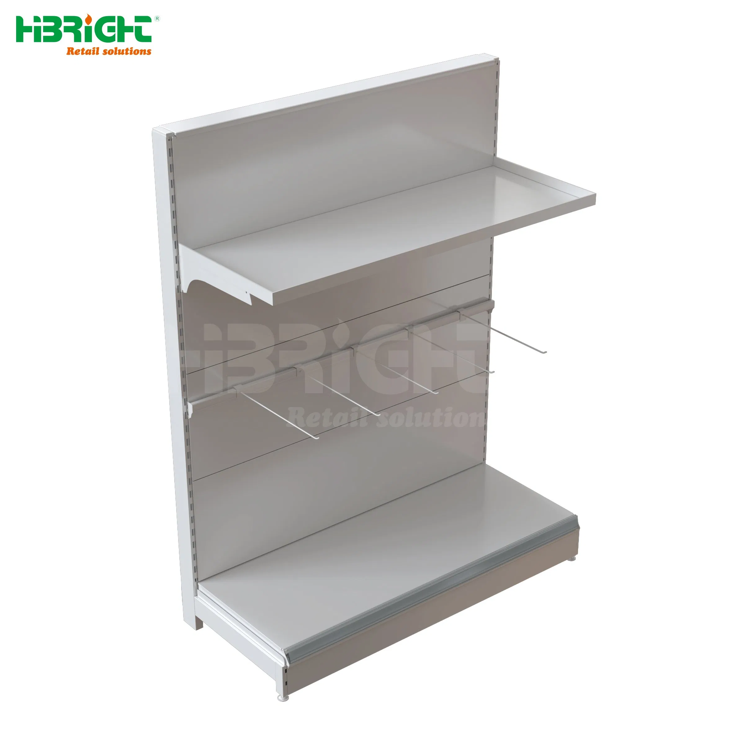 Highbright Custom Df Supermarket Shelves Iron Shopping Mall Racks with Dimensions Durable Metal Gondola Shelves