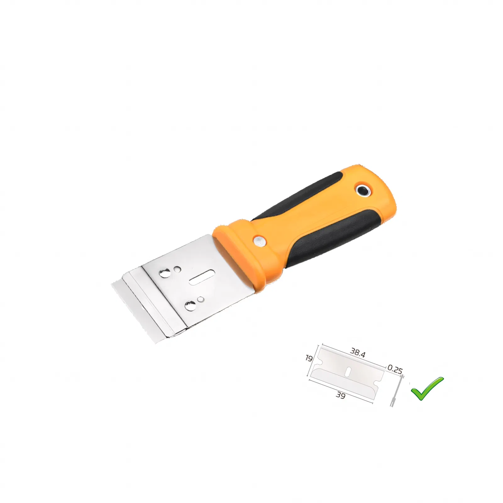 Hautine Plastic Razor Scraper with 40X19mm Metal Blades 45X165mm