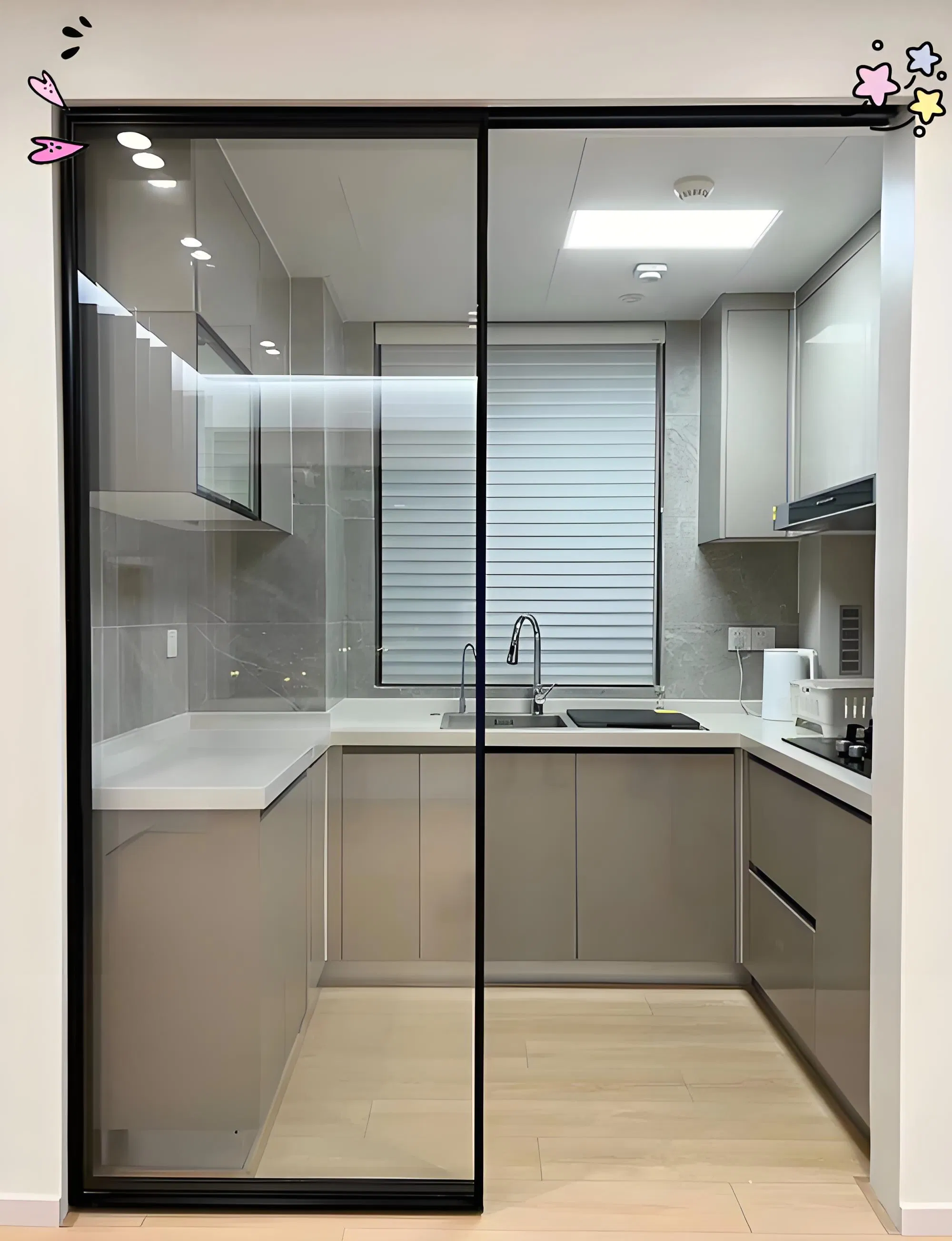 Алюминиевая раздвижная дверь для душа Slim Frame