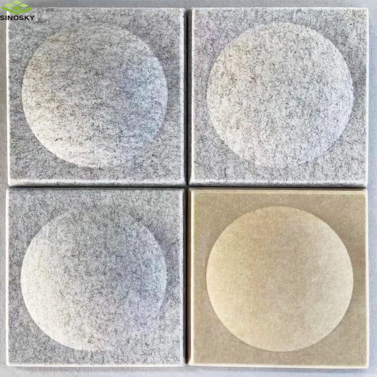 Square-Shaped Round Circular Triangle-Shaped 3D Pet Fiber Decorative Panel
