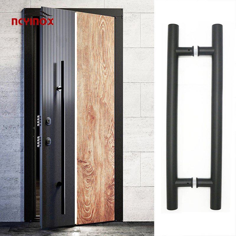 Round H Shape 304 Stainless Steel Door Pull Push Handle for Glass Door/Wooden Door with Matte Black
