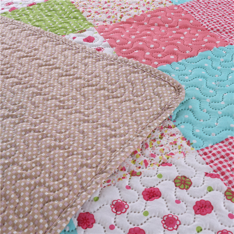 Printed Patchwork Microfiber Cheap Bed Quilt Cover Set China Bedspread
