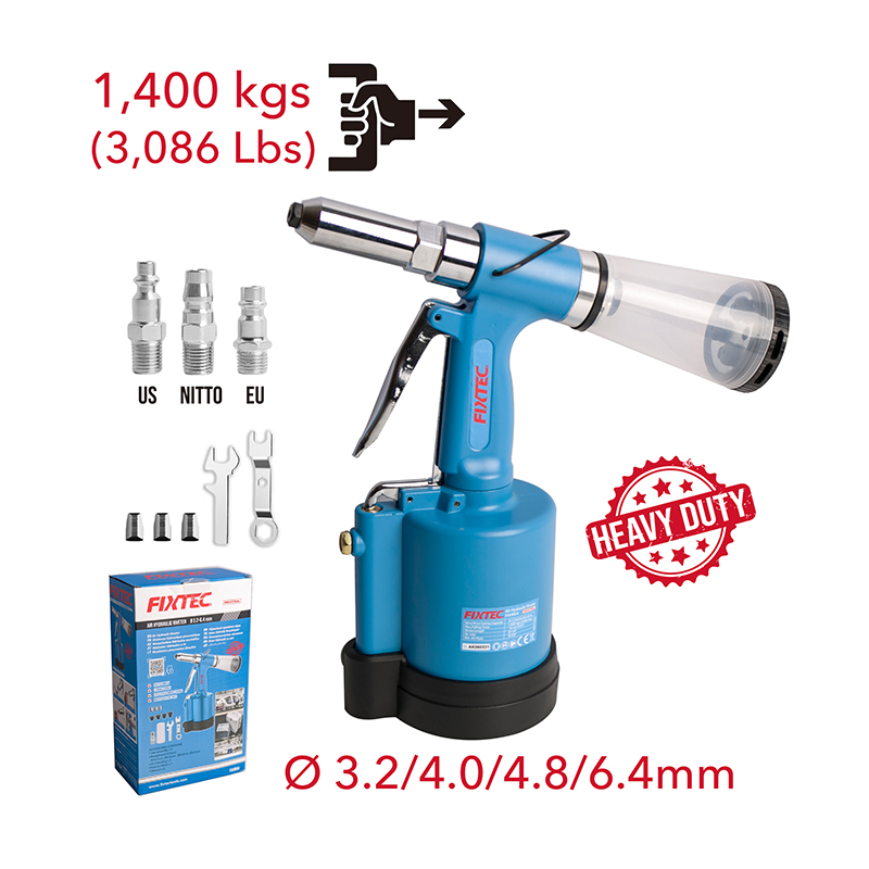 Fixtec Pneumatic Tools Riveting Tools Air Rivet Nut Gun 1/4" Air Hydraulic Riveter