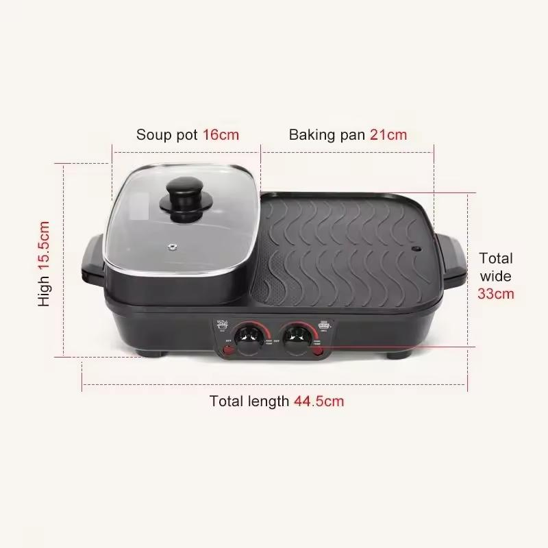 2 in 1 Kitchen Electric Appliance Cooker Electric Hot Pot Electric Multi Cooker Hot Pot